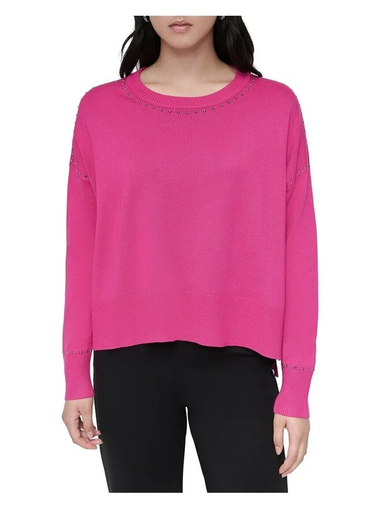 Dkny Sweaters - DKNY womens Studded Sweater, l, Pink